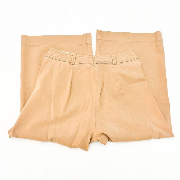 Trina Turk Cropped Khaki Wide Leg Zip Fly Denim Pants Size 2 - Picture 5 of 8